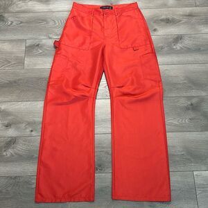 NWOT Lioness Miami Vice Red Cargo High Rise Wide Leg Pants Size Medium